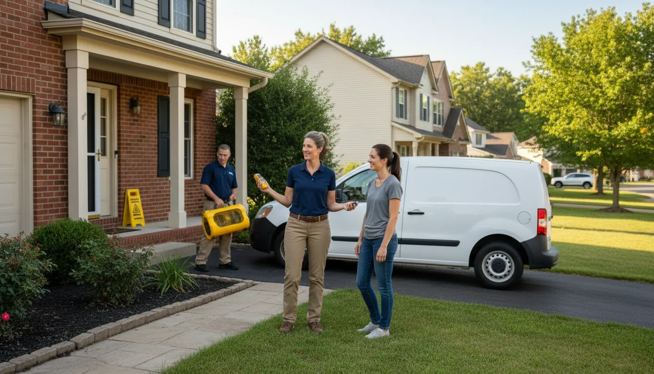 Residential water damage restoration in Peoria, IL